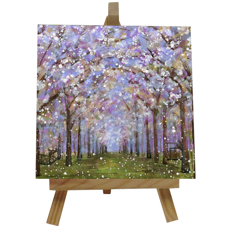 Alnwick Gardens - Taihaku Cherry Blossom Tile with Easel